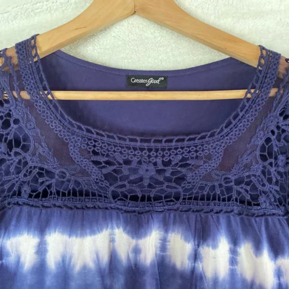 Greater Good Tie Dye long sleeve shirt. Women's 1X - Picture 2 of 5